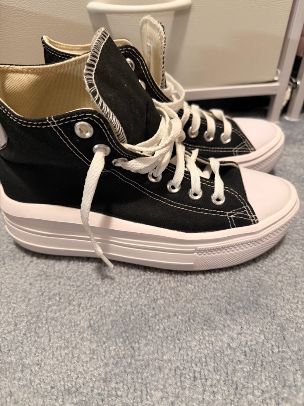 Converse Black & White Platform High-Top Sneakers